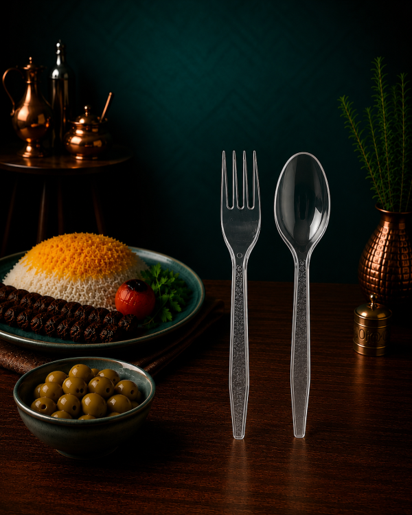 پک قاشق و چنگال لدرلی مشکی و شفاف